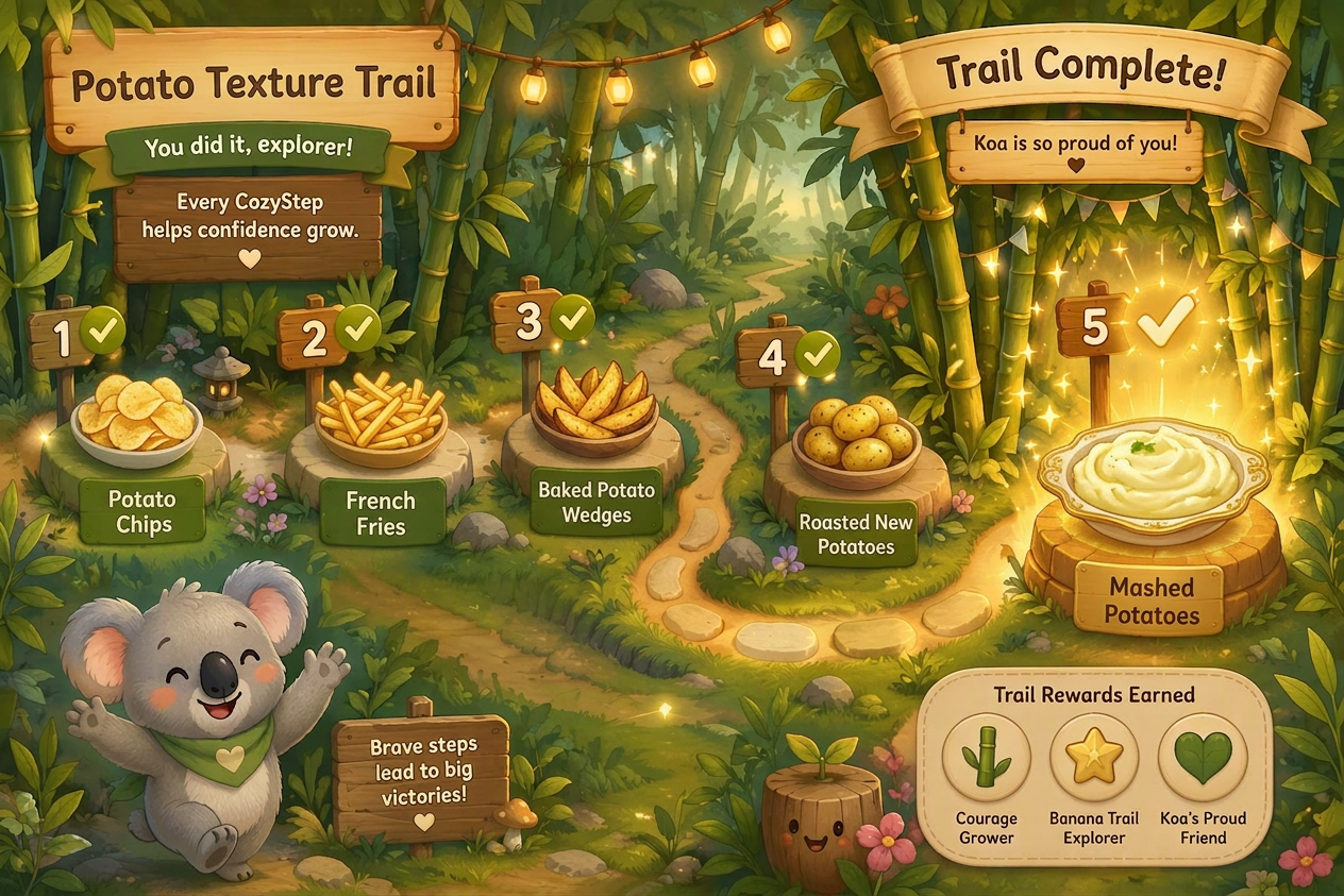 A completed Potato Texture Trail in Koa’s Forest